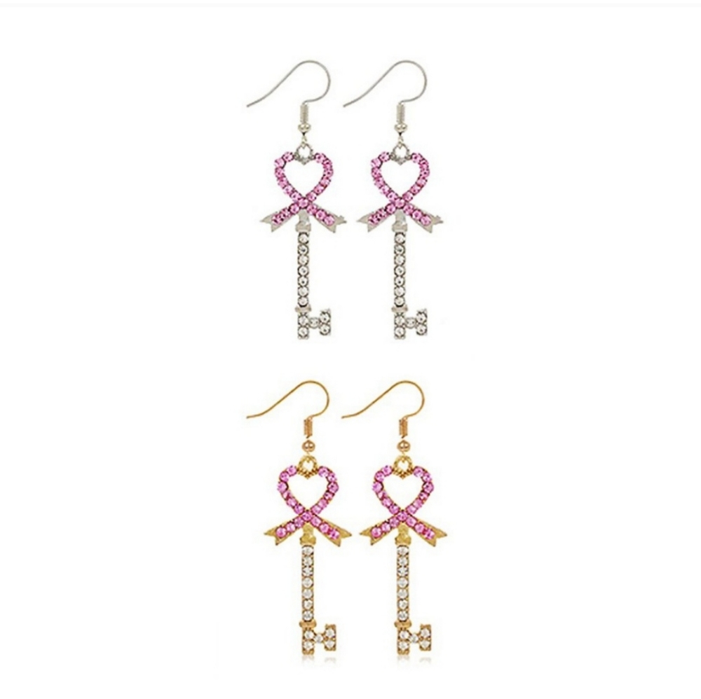 Pink Ribbon earrings - Picture 2 of 2